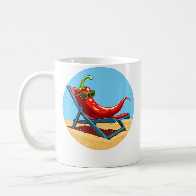 Caneca De Café Chili de Cadeira de Decks para Amantes de Sol e Pi (Esquerda)