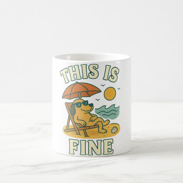 Caneca De Café Chill Dog Beach Vibes (Centro)
