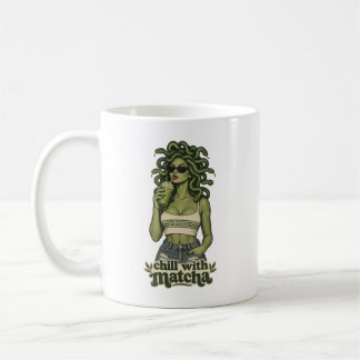 Caneca De Café Chill With Matcha Funny Medusa Tea Coffee Lover