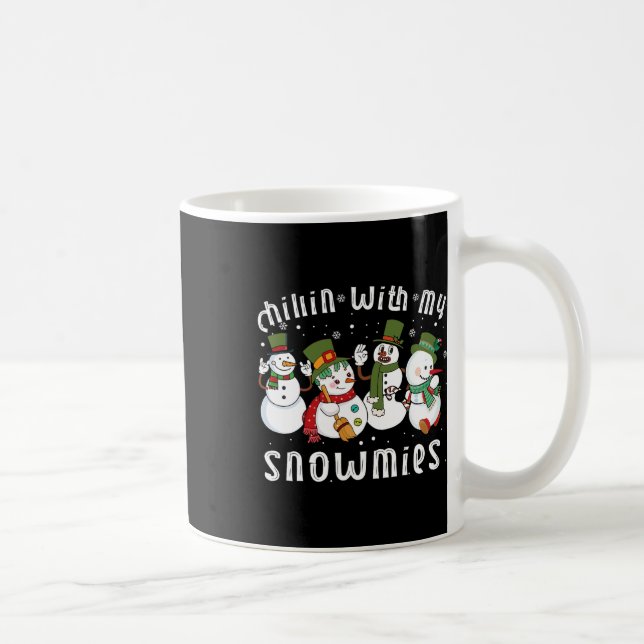 Caneca De Café Chillin Com Meus Papais noeis De Neve Snowman Engr (Direita)