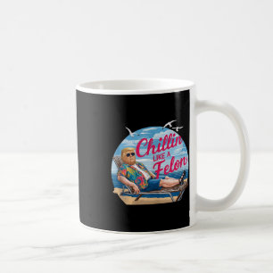 Caneca De Café Chillin Como Um Felon Funny Trump Summer Beach Usa