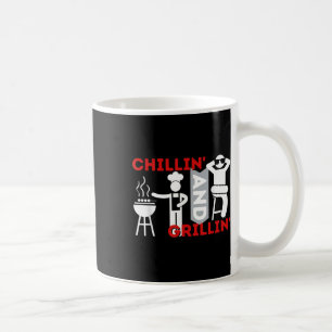 Caneca De Café Chillin E Grillin - Barbecue Fumador De Churrasco 