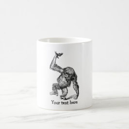 Caneca De Café Chimpanzé bebê fofo de texto personalizado