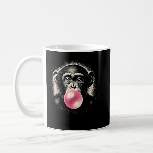 Caneca De Café Chimpanzé Chimp Ape Pink Chiclete (Esquerda)