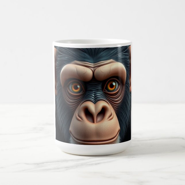 Caneca De Café Chimpanzé Engraçado Louco Fofo  (Centro)