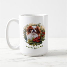 Caneca De Café Chin Japonês Vermelho e Branco e Comprido