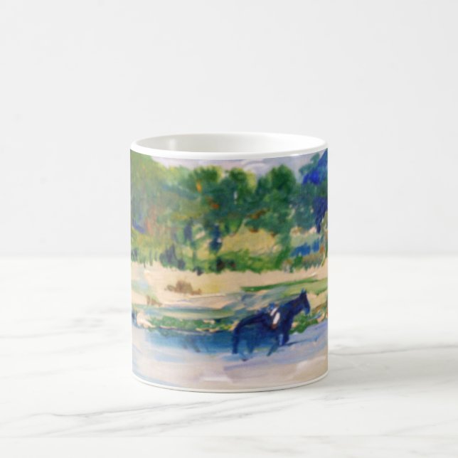 Caneca De Café Chincoteague Ponies Painting (Centro)