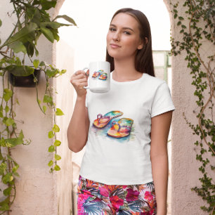Caneca De Café Chinelos Arco-Íris Reef