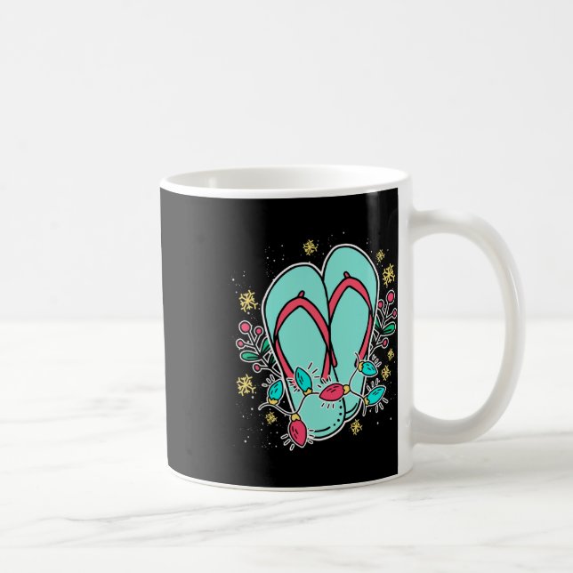 Caneca De Café Chinelos de Natal Havaiano Verão Natal Em  (Direita)