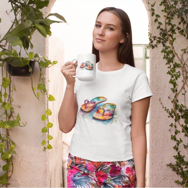 Caneca De Café Chinelos de recifes do arco-íris (Criador carregado)