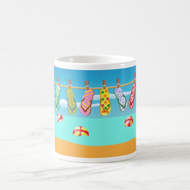 Caneca De Café Chinelos Na Praia (Criador carregado)