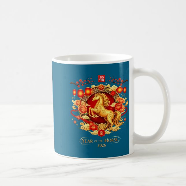 Caneca De Café Chinese New Year 2026 Horse Happy Chinese New Year (Direita)