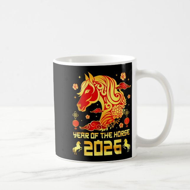 Caneca De Café Chinese New Year 2026 Horse Happy Chinese New Year (Direita)
