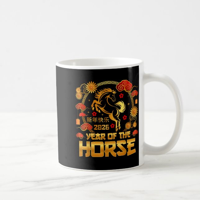 Caneca De Café Chinese New Year 2026 Lunar Year Of The Horse Chin (Direita)