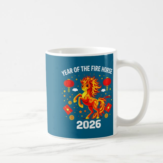 Caneca De Café Chinese New Year 2026 Year Of The Fire Horse  (Direita)
