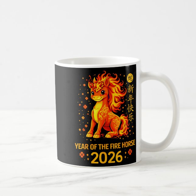Caneca De Café Chinese New Year 2026 Year Of The Fire Horse  (Direita)