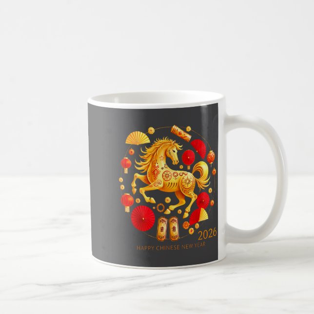 Caneca De Café Chinese New Year Clothing Year Of The Horse 2026  (Direita)