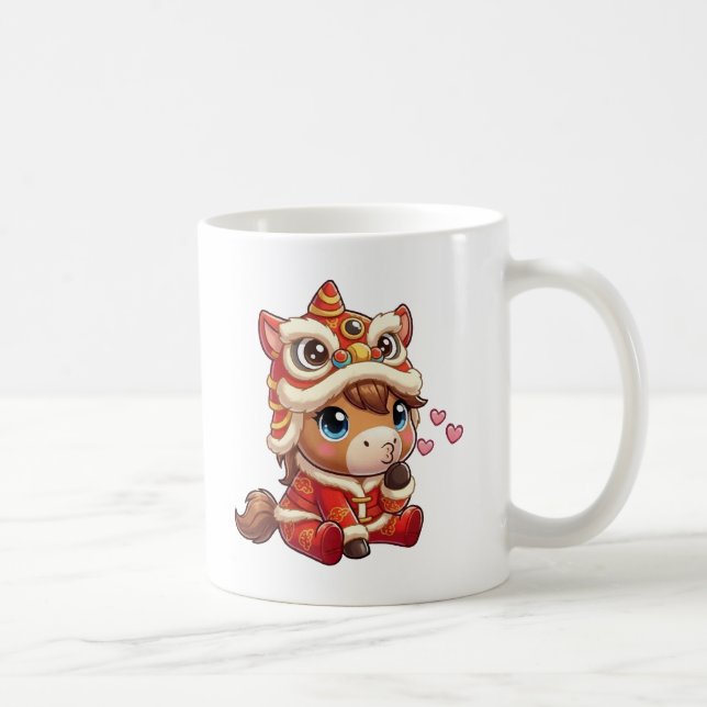 Caneca De Café Chinese New Year Horse 2026 Zodiac (Direita)