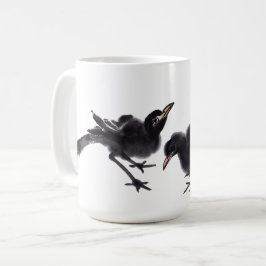 Caneca De Café Chinesische Tuschekunst mit Vogelmotiv