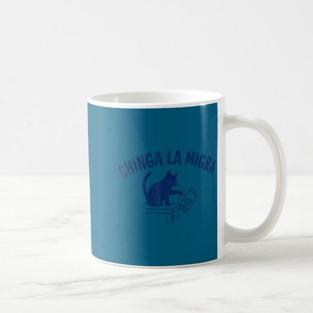 Caneca De Café Chinga la migra abolir gelo conscientização sobre  (Direita)
