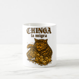 Caneca De Café Chinga la migra Gato anti-ICE   Protesto Político