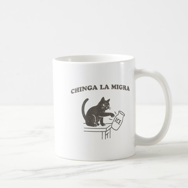 Caneca De Café Chinga La Migra Imigração Abolição Ice Gato Engraç (Direita)