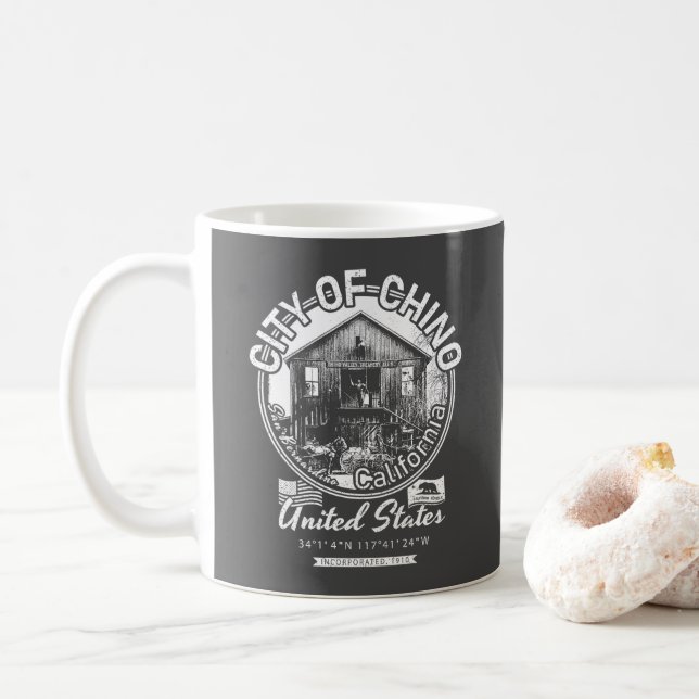 CANECA DE CAFÉ CHINO SAN BERNARDINO CALIFÓRNIA - CIDADE DE CHINO  (Com Donut)