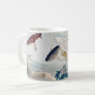 Caneca De Café Chinoiserie Peixes Koi e Impressão de Wisteria Rox