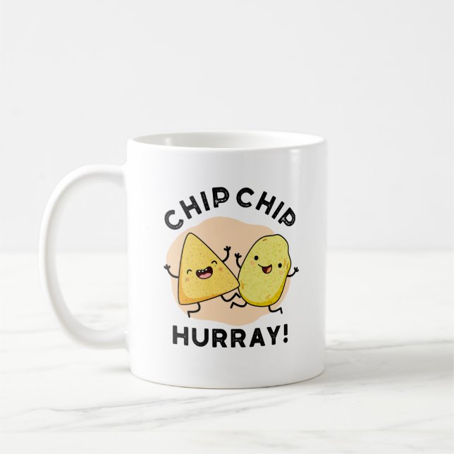 Caneca De Café Chip Chip Hooray Funny Happy Crises Pun (Esquerda)
