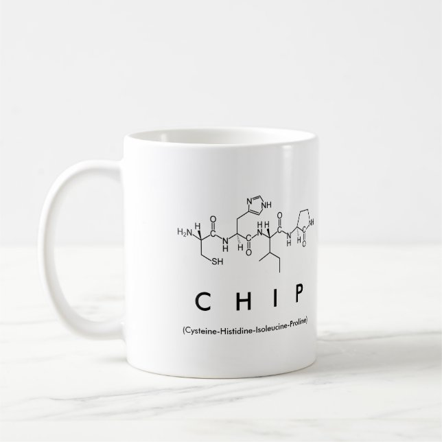 Caneca De Café Chip peptide name mug (Esquerda)