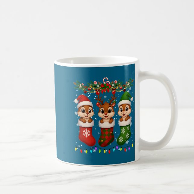 Caneca De Café Chipmunk In Christmas Socks Lights Chipmunk Xmas L (Direita)