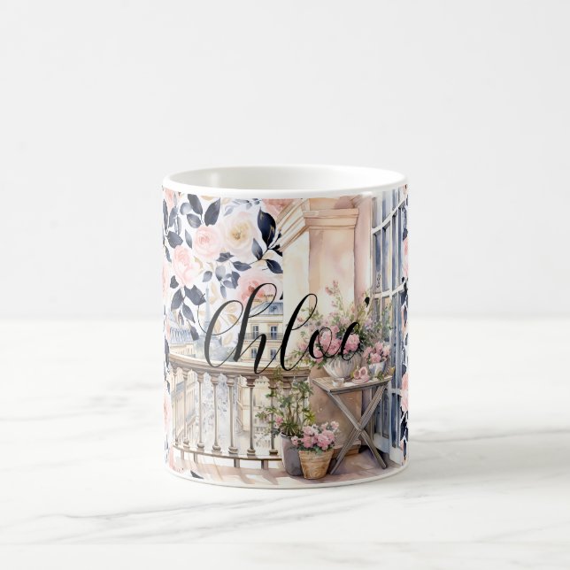 Caneca De Café Chique Azul Rosa Paris França (Centro)
