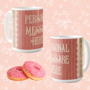 Caneca De Café Chique Lace Floral Personalizado