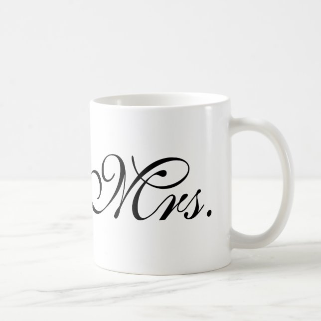 Caneca De Café Chique moderno branco preto do Sr. e da Sra. (Direita)