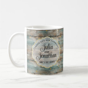 Caneca De Café Chique Pastel Wood Obrigado