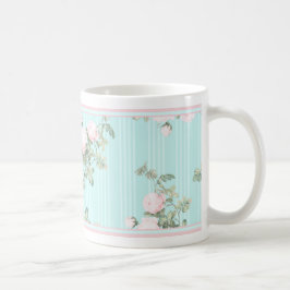 Caneca De Café Chique, rosas cor-de-rosa e rosa