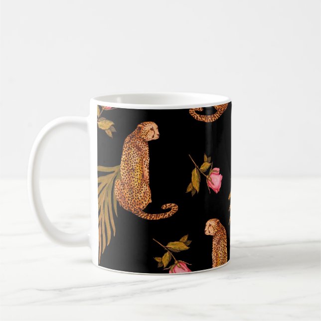 Caneca De Café Chitas românticas: padrão uniforme de aquarela. (Esquerda)