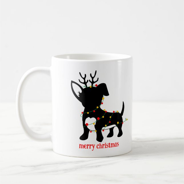 Caneca De Café Chiweenie Christmas Lights (Esquerda)