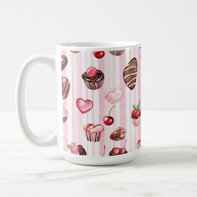 Caneca De Café Choco Heart Large Pattern Mug (Esquerda)