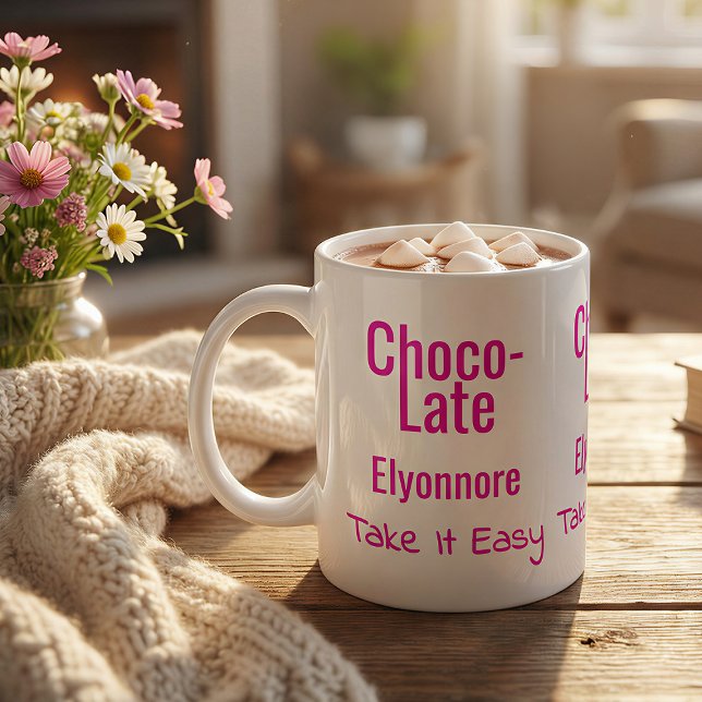 Caneca De Café Choco-Late Take It Easy Personalized Mug (Criador carregado)