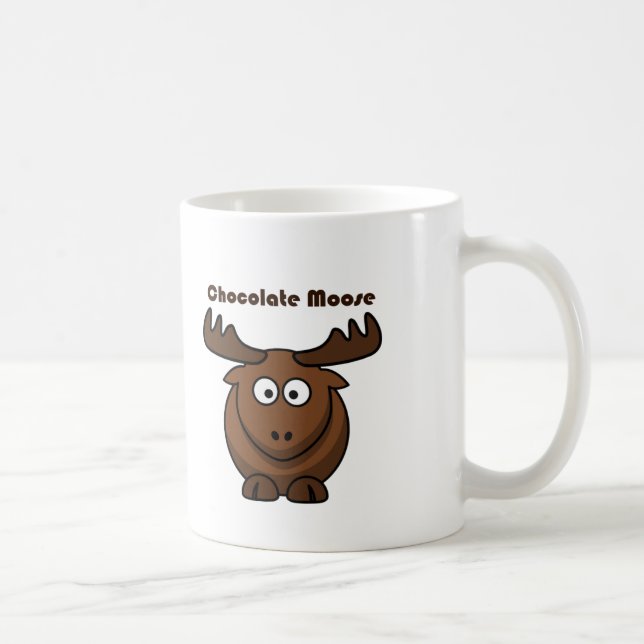 Caneca De Café Chocolate Bonito Moose Engraçada Cartoon Piada (Direita)