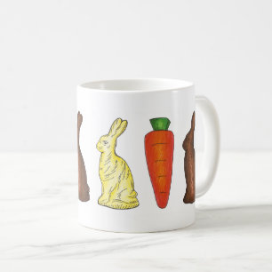 Caneca De Café Chocolate Branco Coelho Coelho Coelho Coelho Cenou