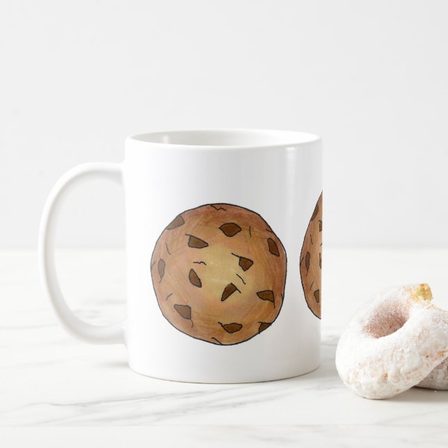 Caneca De Café Chocolate Chip Cookies Lixo Comida (Com Donut)