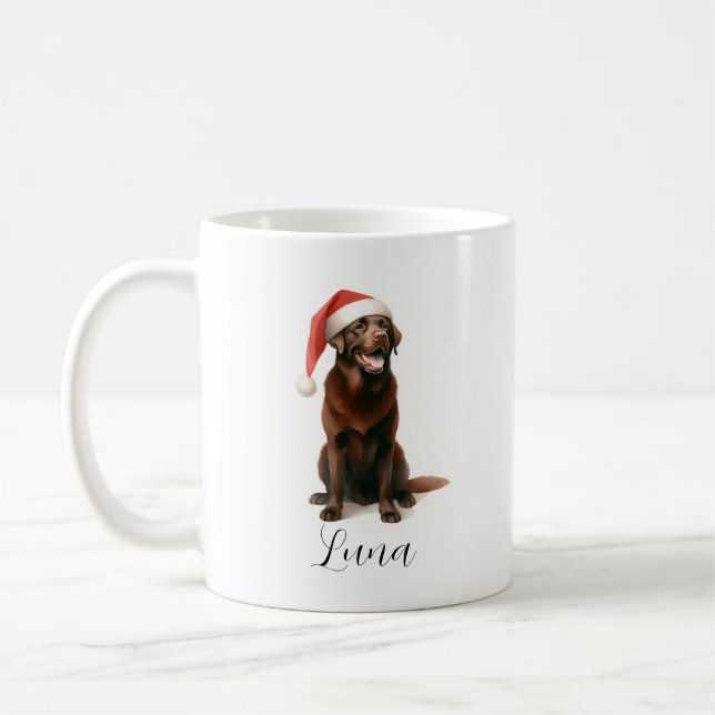 Caneca De Café Chocolate de Natal Labrador Cachorro Cachorro Café (Esquerda)