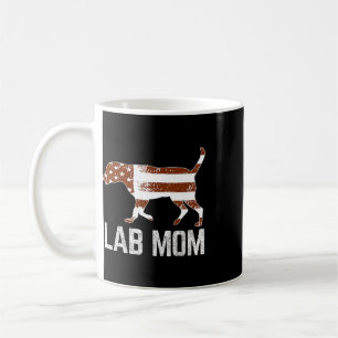 Caneca De Café Chocolate Lab Mãe Vintage Patriótico Labrador Amer