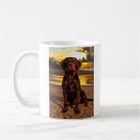 Chocolate Labrador no Sunset