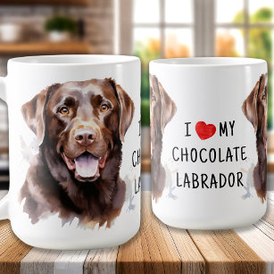 Caneca De Café Chocolate Labrador Retriever - Eu Amo Meu Cão