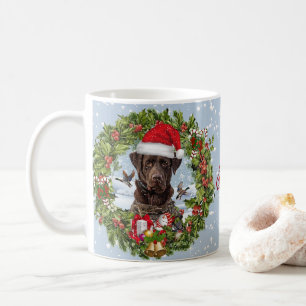Caneca De Café Chocolate Labrador Retriever, terra de Natal