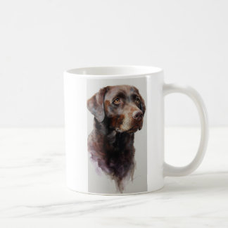 Caneca De Café Chocolate labrador retriever watercolor