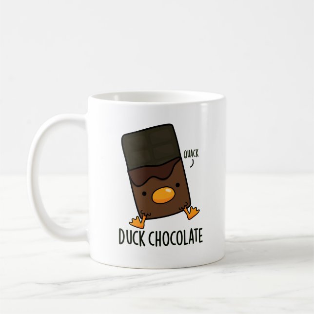 Caneca De Café Chocolate Pato Funny Dark Chocolate Pun (Esquerda)